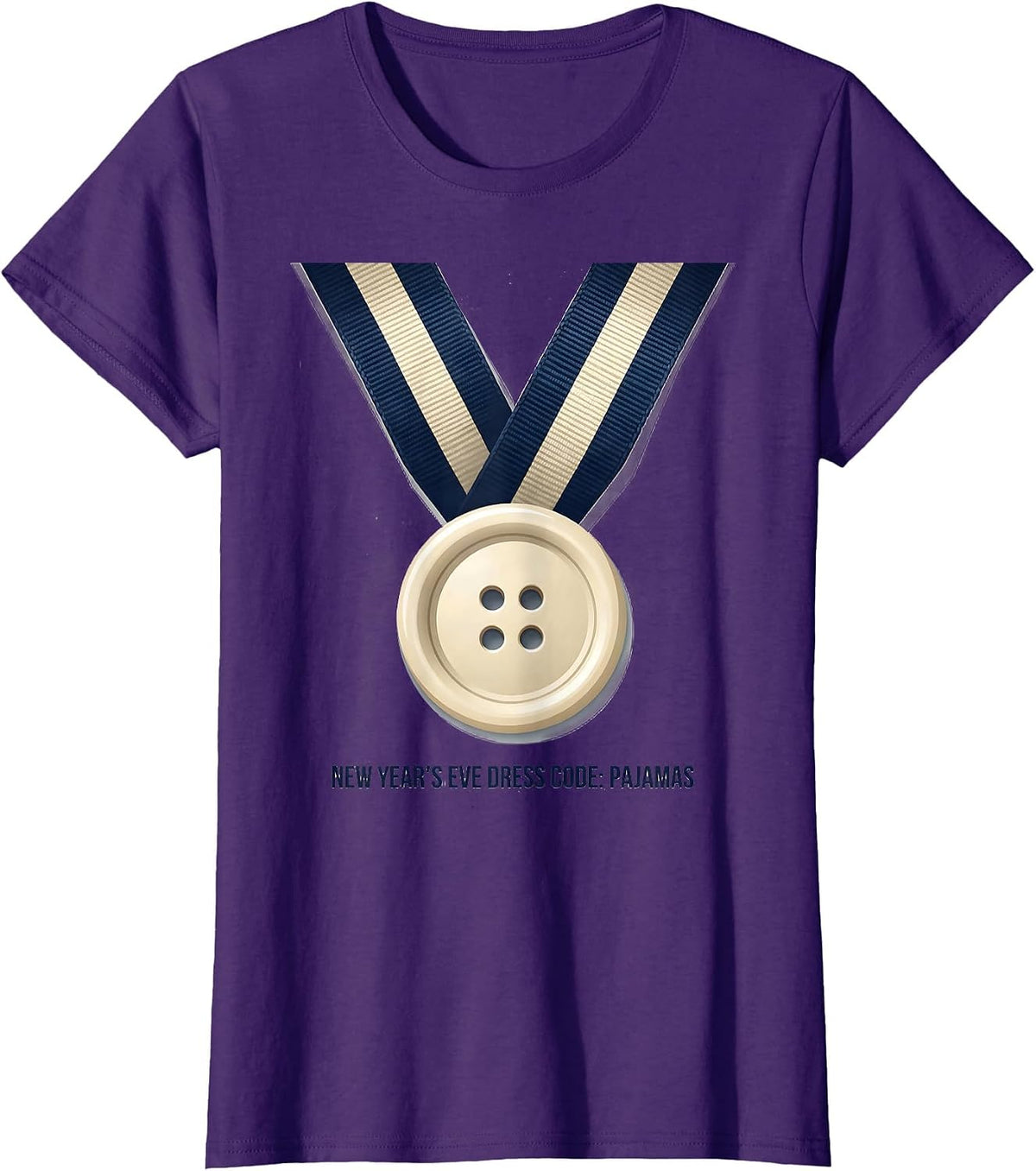 Women's New Year's Eve Dress Code Pajamas Funny Family Party T-Shirt - Purple