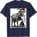 My Goat Ate The Lights Funny Animal Christmas Lights Humor T-Shirt - Navy Blue