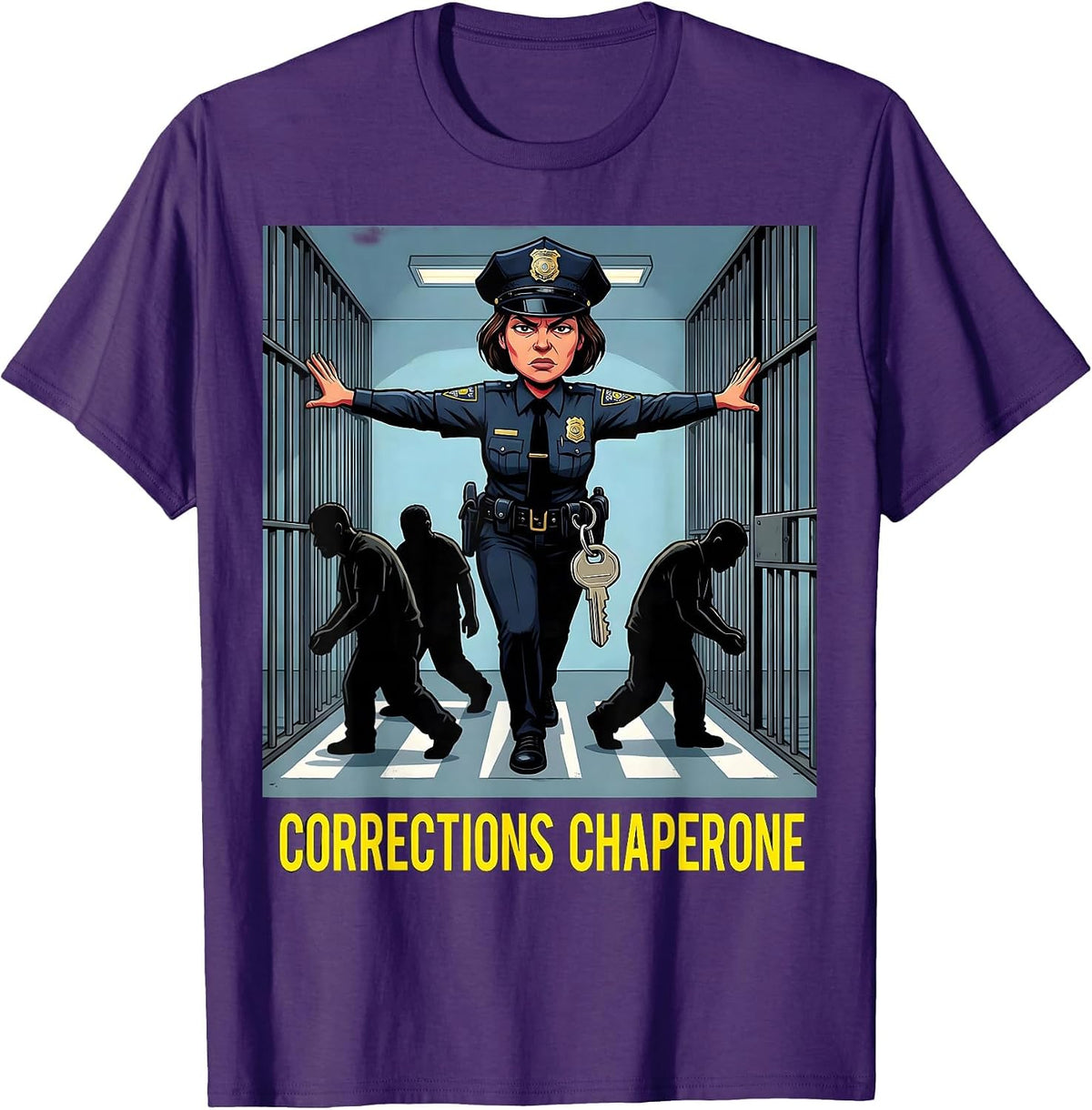 Men's Corrections Chaperone Funny Correctional Officer Gift T-Shirt - Purple