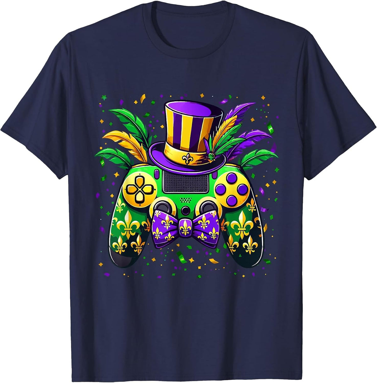 Video Game Controller Carnival Costume Kids Boys Mardi Gras T-Shirt - Navy Blue