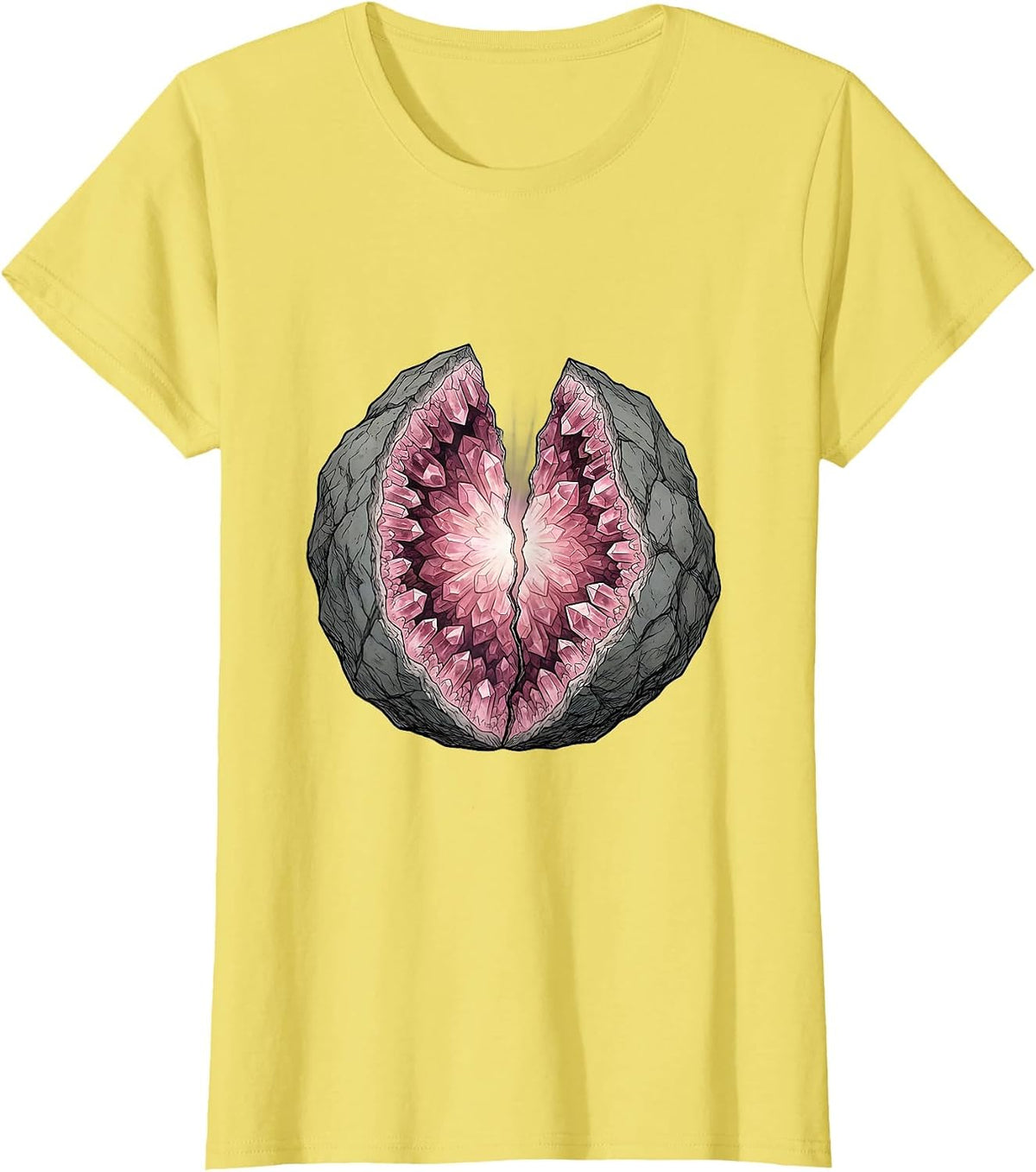 Geode Crystal Mental Health Matters Graphic Tee T-Shirt - Lemon Yellow