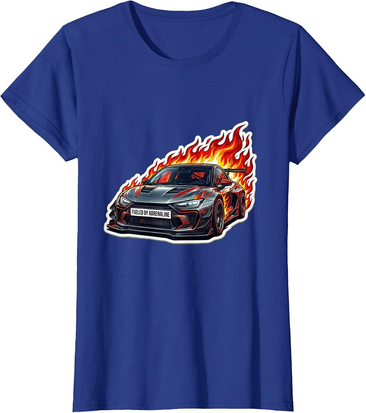 Women's Fueled by Adrenaline Racing Graphic Design T-Shirt - Royal Blue