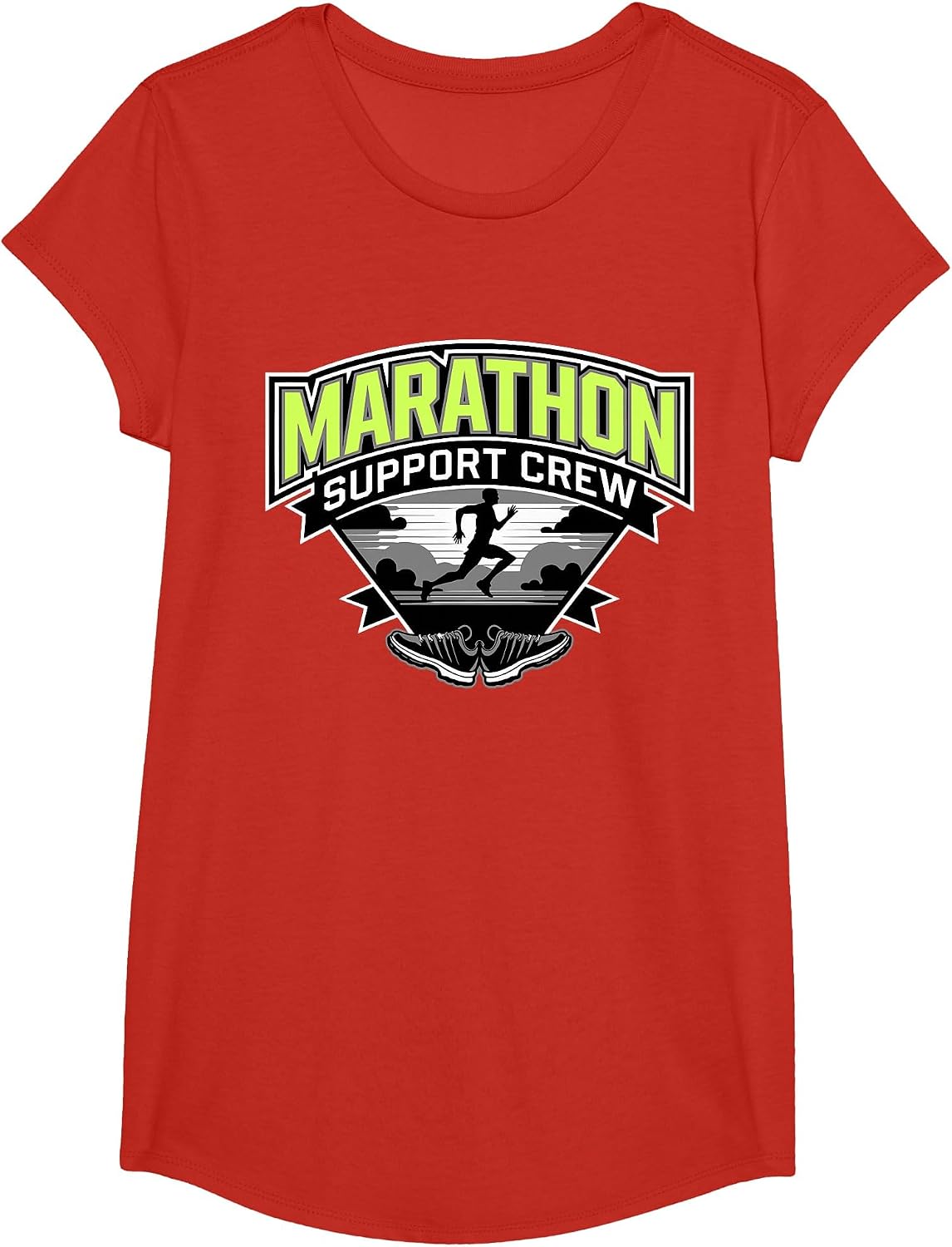Marathon Support Crew, Funny Running Marathon for Men Women T-Shirt - Girls Red