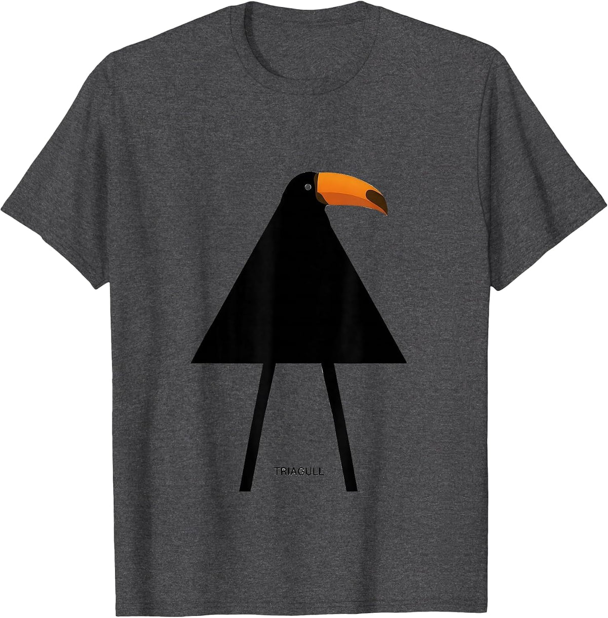 Triagull Triangle Seagull Bird Pun Funny Math Teacher Humor T-Shirt - Dark Heather Grey