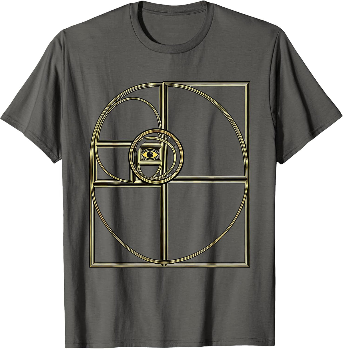Golden Rectangle Spiral Sacred Geometry Math Lover T-Shirt - Asphalt Grey