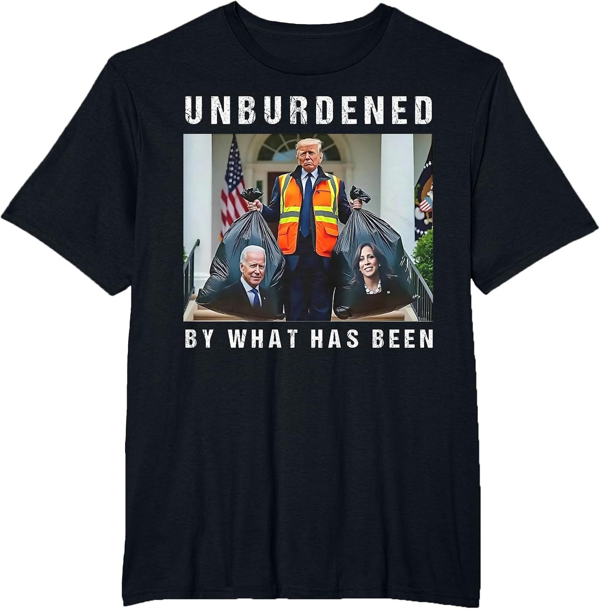 Unburdened by What Has Been Funny Trump Biden Kamala T-Shirt - Black