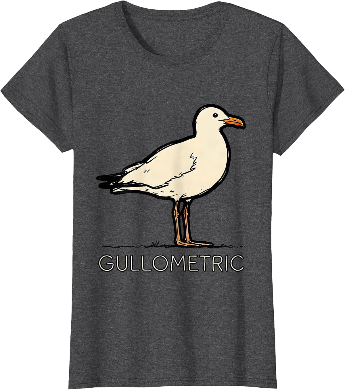 Women's Gullometric Funny Bird Pun Math Teacher Geometry Humor T-Shirt - Dark Heather Grey