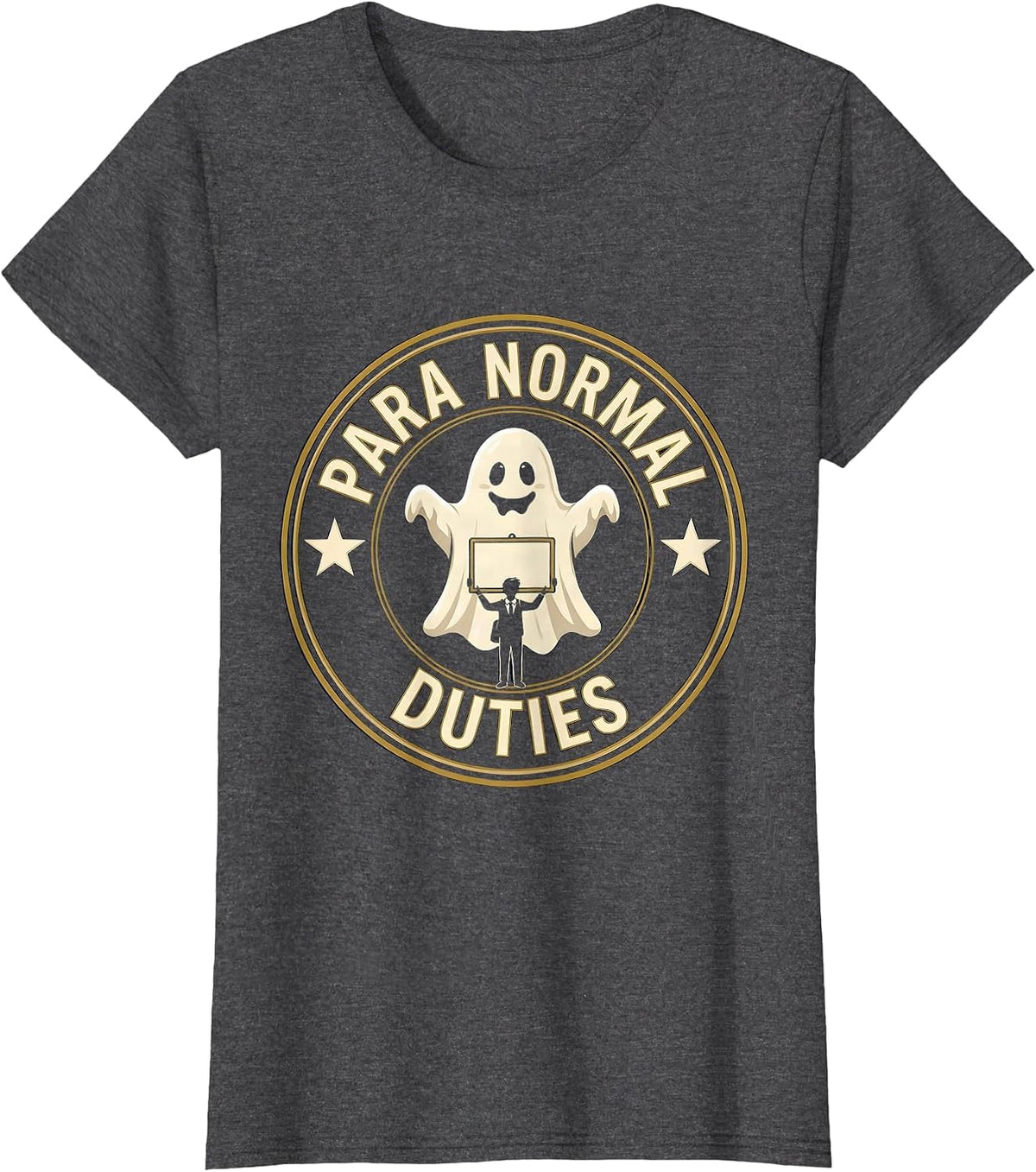 Women's Para Normal Duties Ghost Para Normal Activities SPED Teacher T-Shirt - Dark Heather Grey