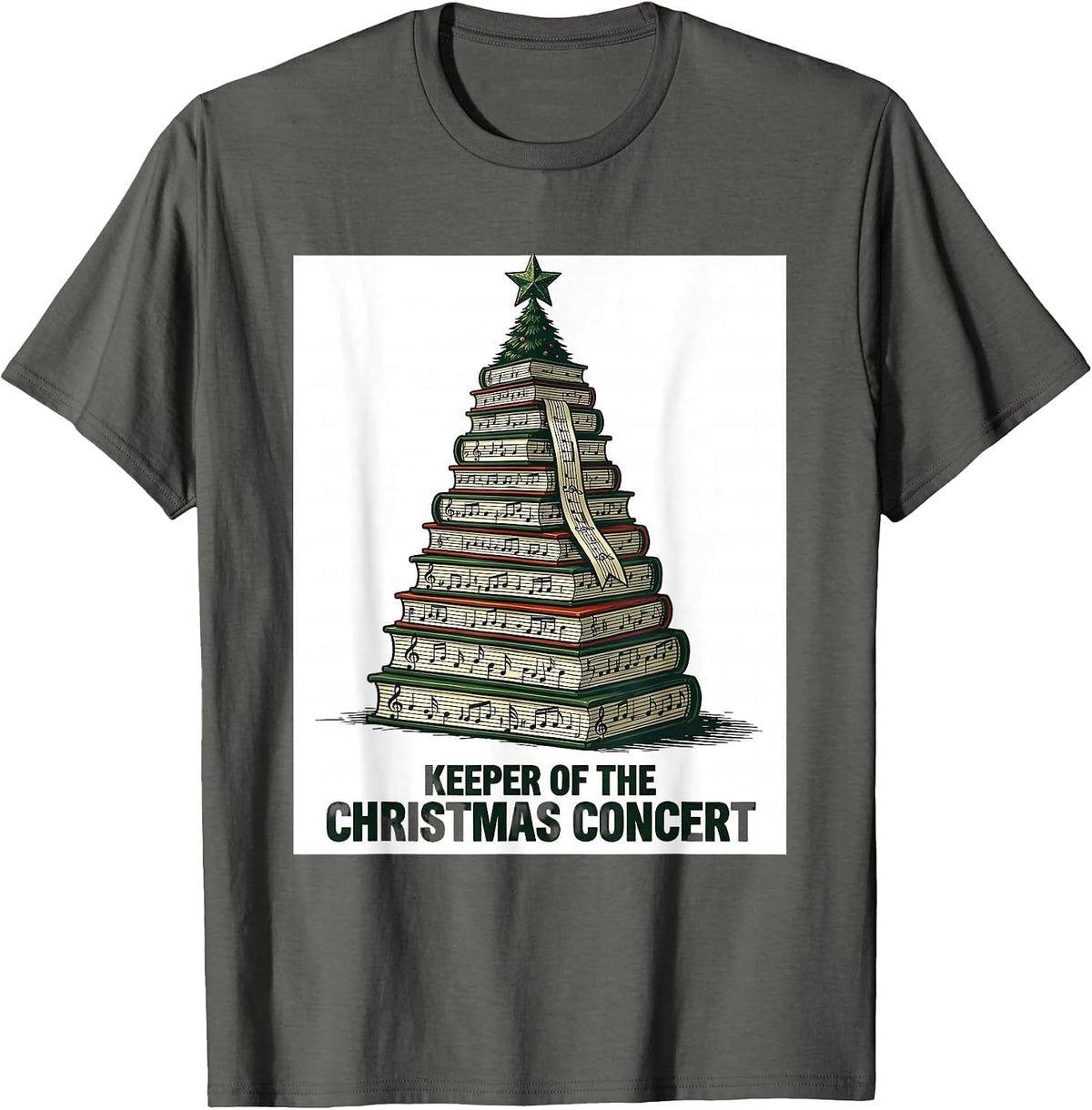 Men's Keeper Of The Christmas Concert Festive Music Teacher Gift T-Shirt - Asphalt Grey