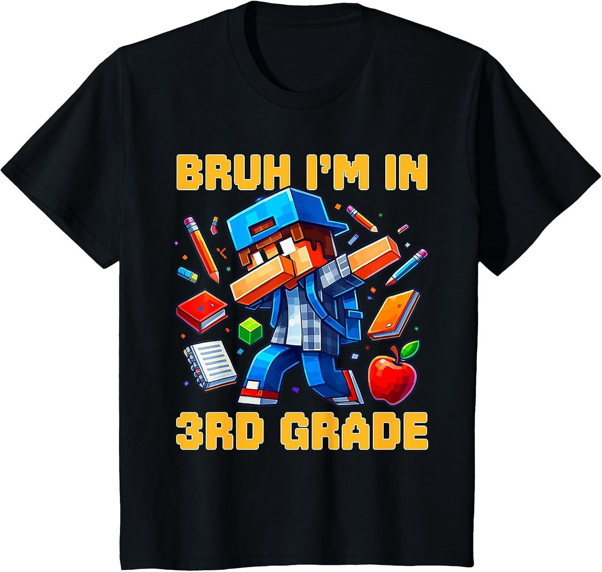 Brother, I'm in 3rd Grade and Start Boys, Kids, Gamer, Back to School T-Shirt - Black