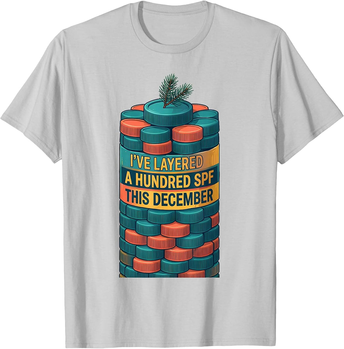 Men's I've Layered A Hundred SPF This December Esthetician T-Shirt - Silver Grey