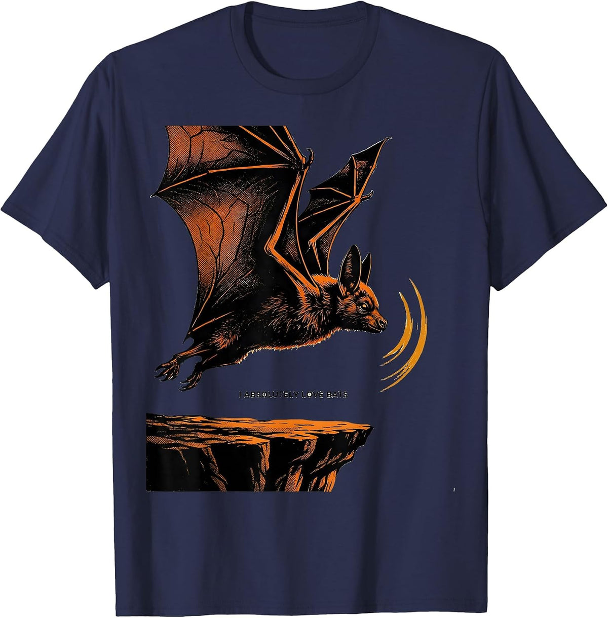 I Absolutely Love Bats Funny Bat Lover Wildlife Conservation T-Shirt - Navy Blue