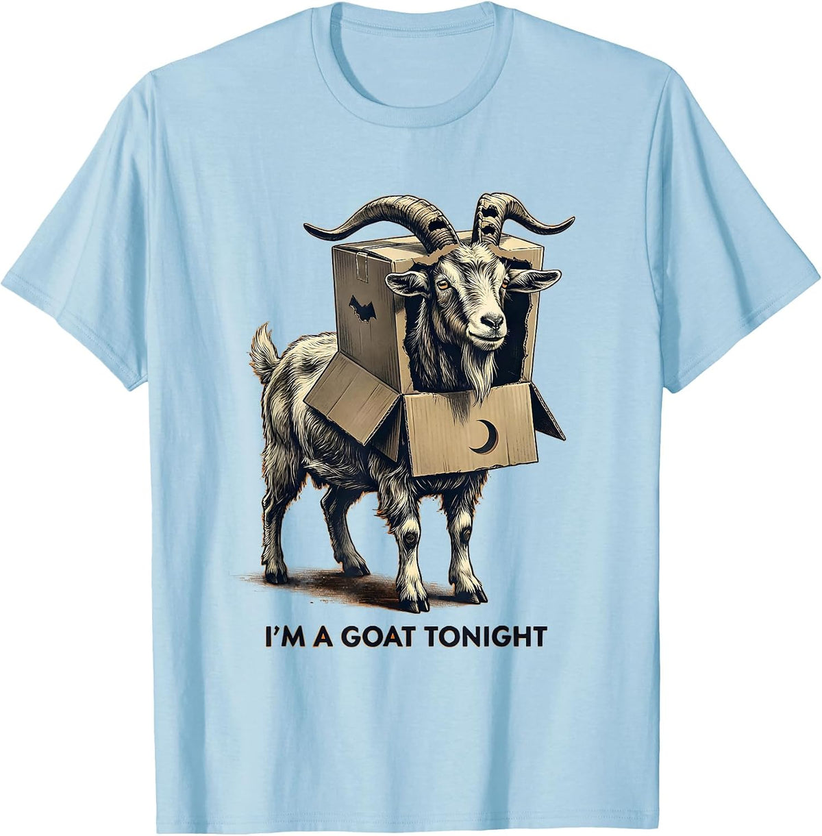 Men's I'm A Goat Tonight Funny Goat Costume Halloween Party T-Shirt - Baby Blue
