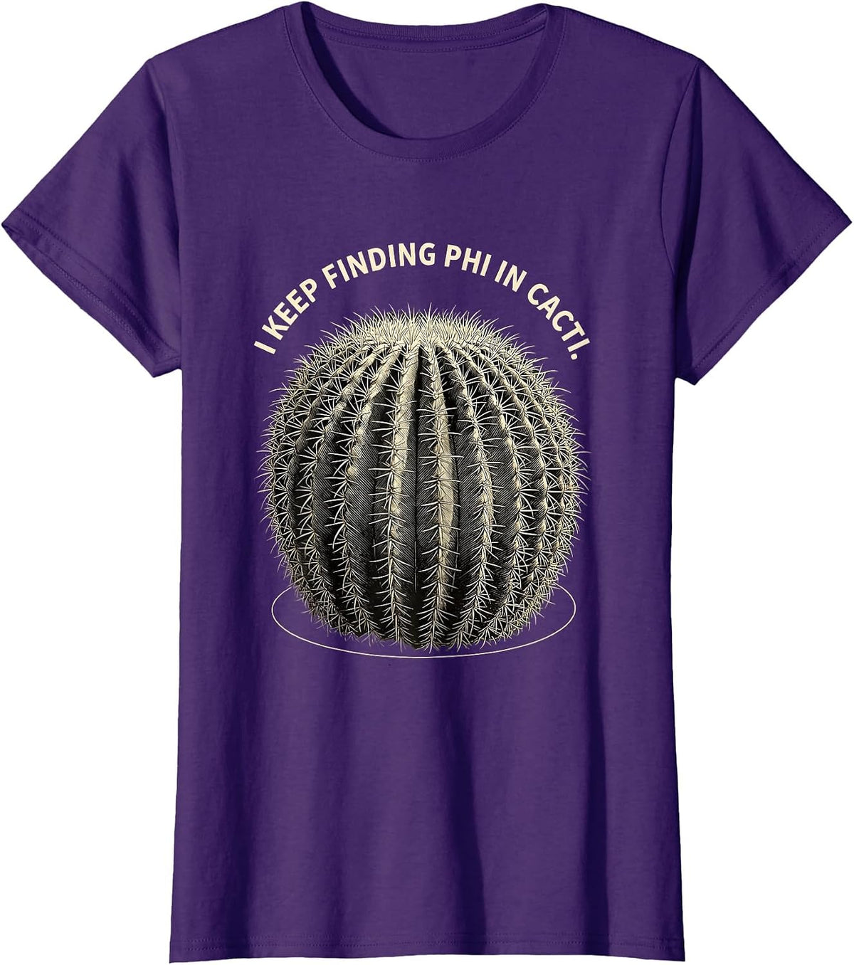 Women's I Keep Finding Phi In Cacti Sacred Geometry Math Enthusiast T-Shirt - Purple
