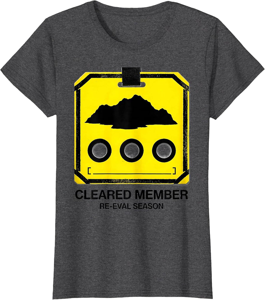Women's Cleared Member Re-Eval Season Stencil Special Education T-Shirt - Dark Heather Grey