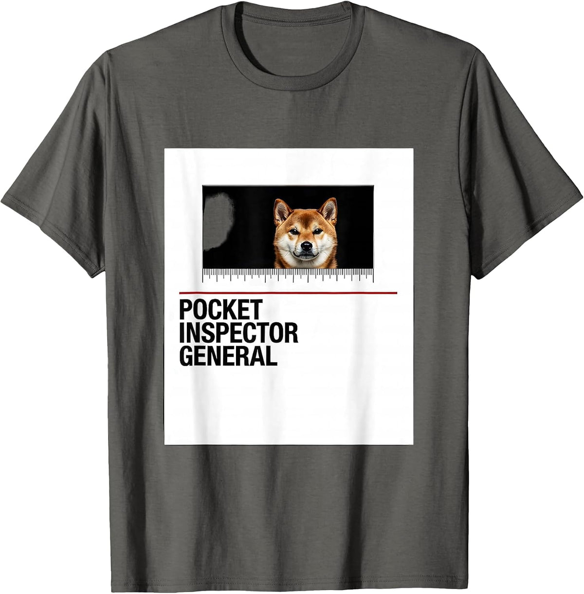 Pocket Inspector General Funny Dog Owner Breed Enthusiast T-Shirt - Asphalt Grey