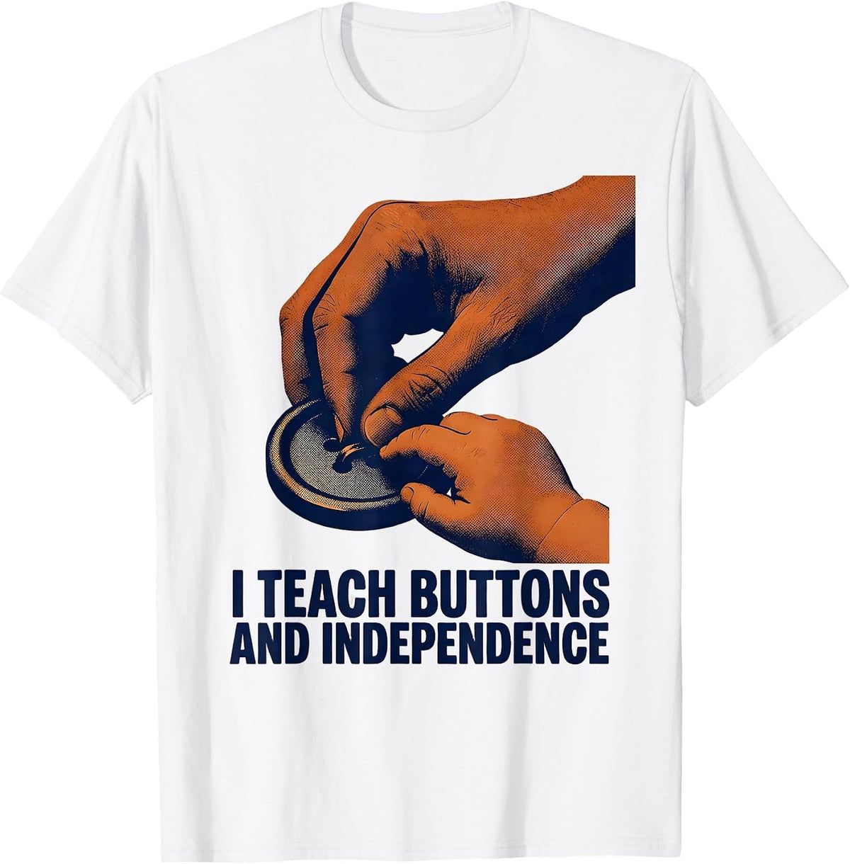 Men's I Teach Buttons And Independence Retro Occupational Therapy T-Shirt - White