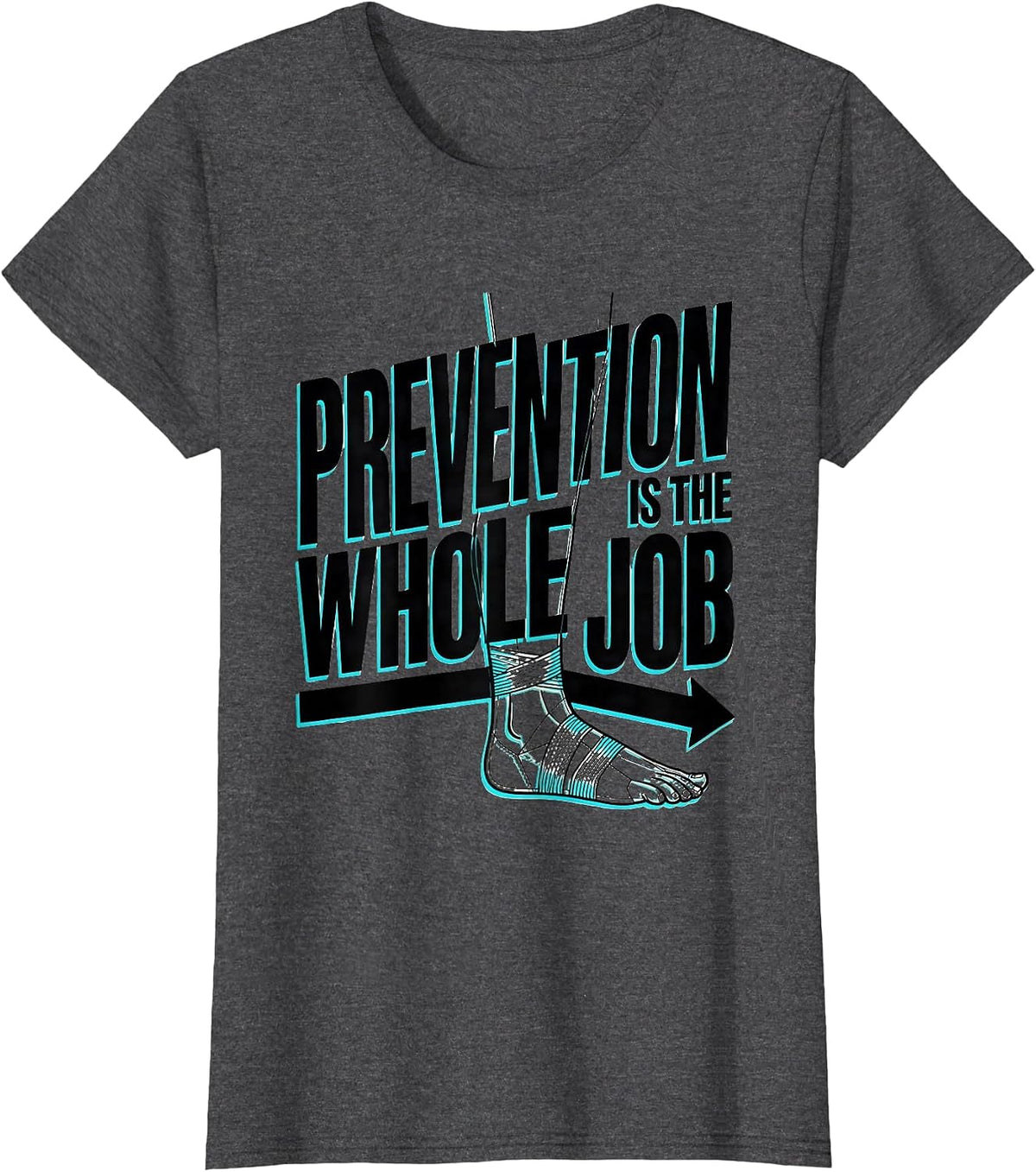 Women's Prevention Is The Whole Job Wellness Squad Health Trainer T-Shirt - Dark Heather Grey