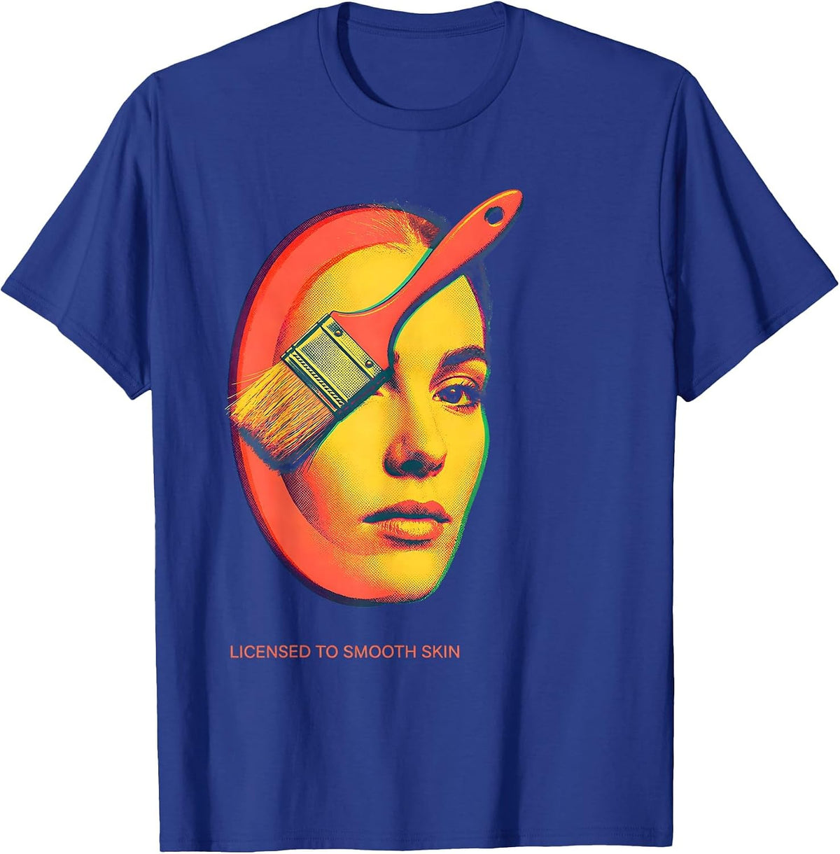 Licensed To Smooth Skin Risograph Esthetician Skincare Humor T-Shirt - Royal Blue
