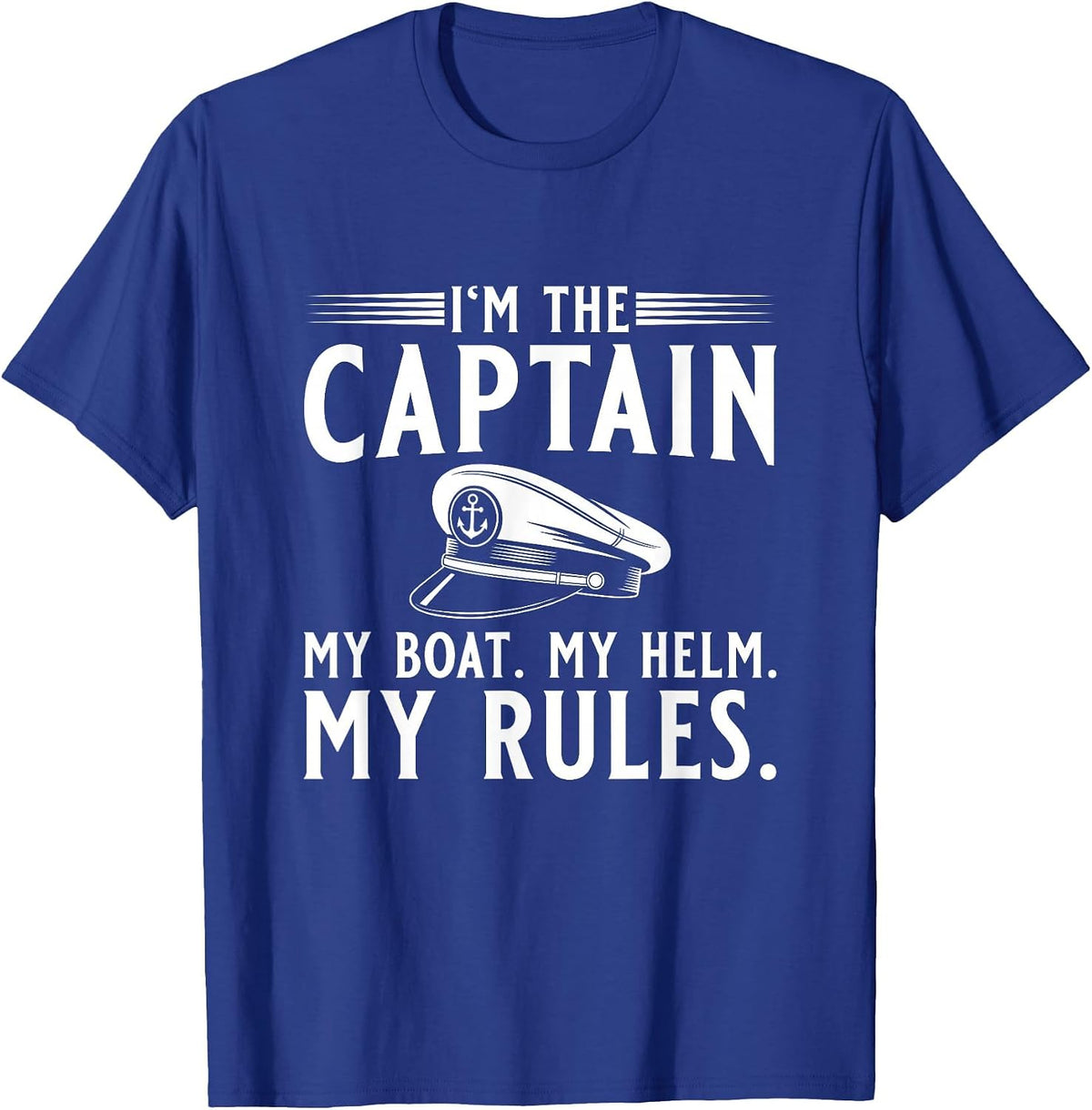 Men's Sailing My Boat My Rules Motorboat Captain T-Shirt - Royal Blue