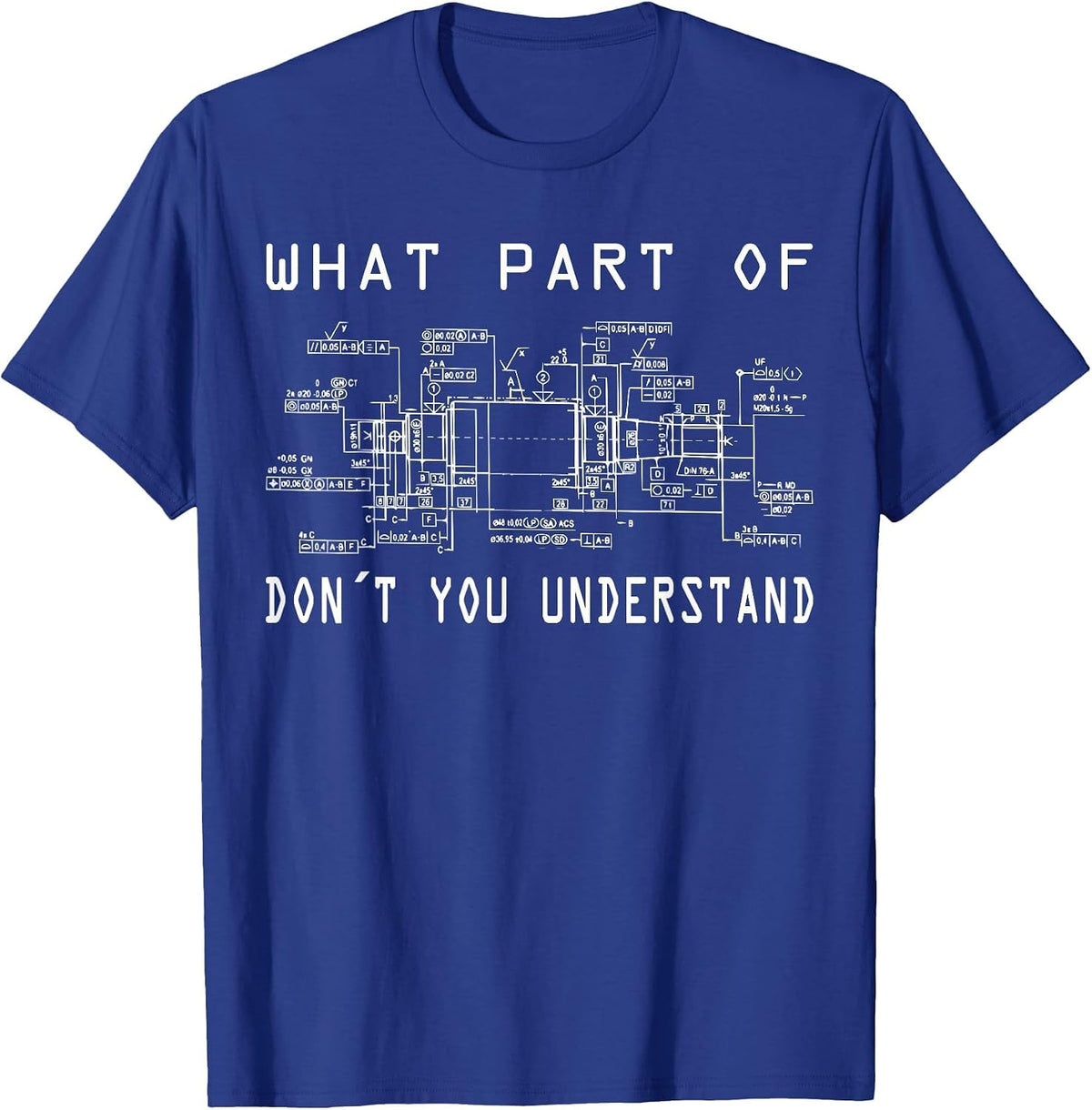 Constructor Mechanical Engineering Technical Draftsman Funny T-Shirt - Royal Blue