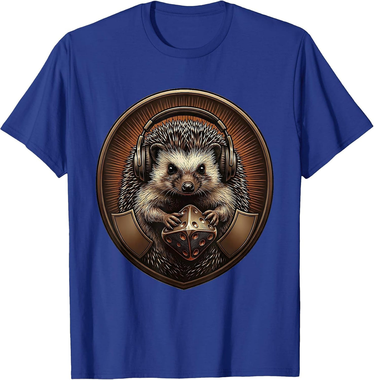 Crowned Hedgehog Gamer Meme Autistic Humor T-Shirt - Royal Blue
