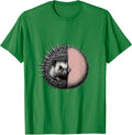 Men's Rounded Hedgehog Silhouette Minimalist Cute Animal Lover T-Shirt - Kelly Green