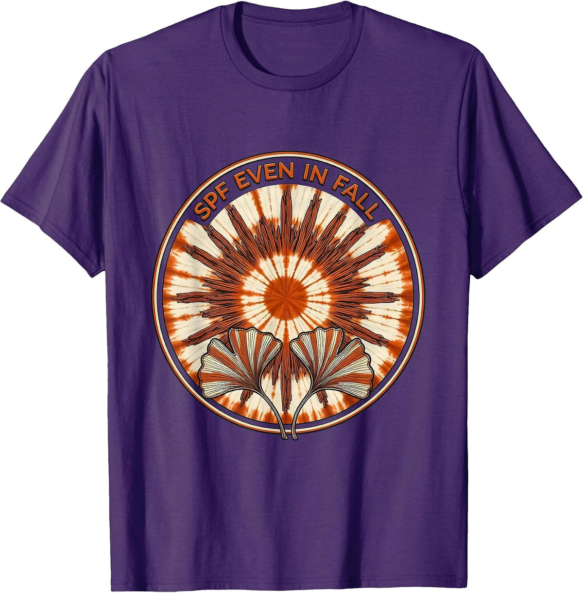 Men's SPF Even In Fall K-Beauty Skincare Routine Design T-Shirt - Purple