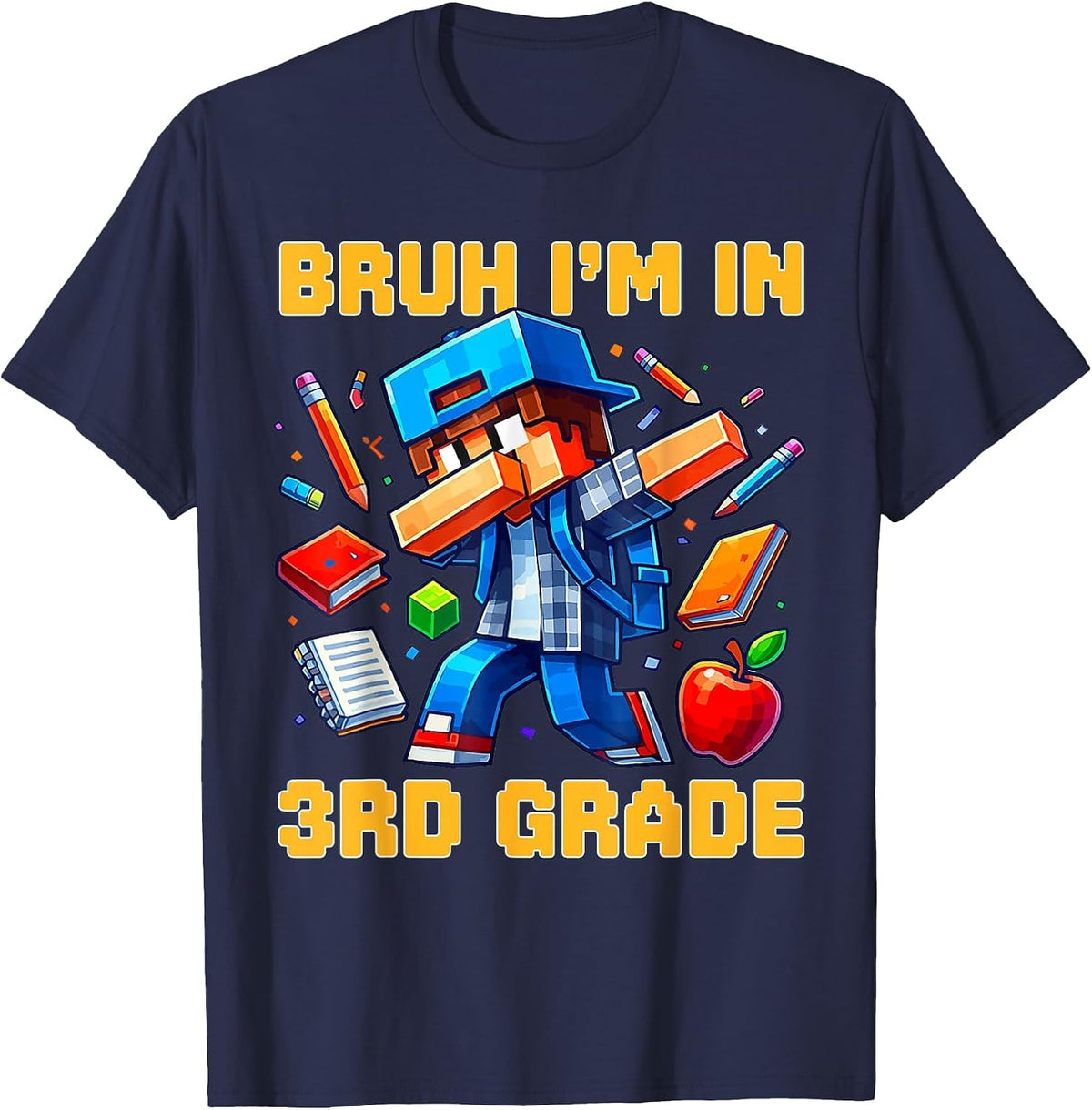Brother, I'm in 3rd Grade and Start Boys, Kids, Gamer, Back to School T-Shirt - Navy Blue