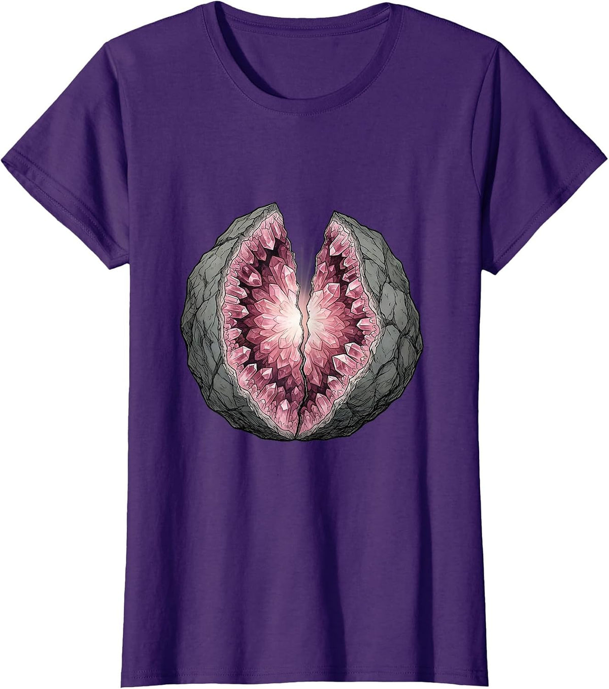 Geode Crystal Mental Health Matters Graphic Tee T-Shirt - Purple