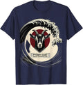Pygmy Goat Wave Chancellor Blackwork Dotwork Animal Lover T-Shirt - Navy Blue