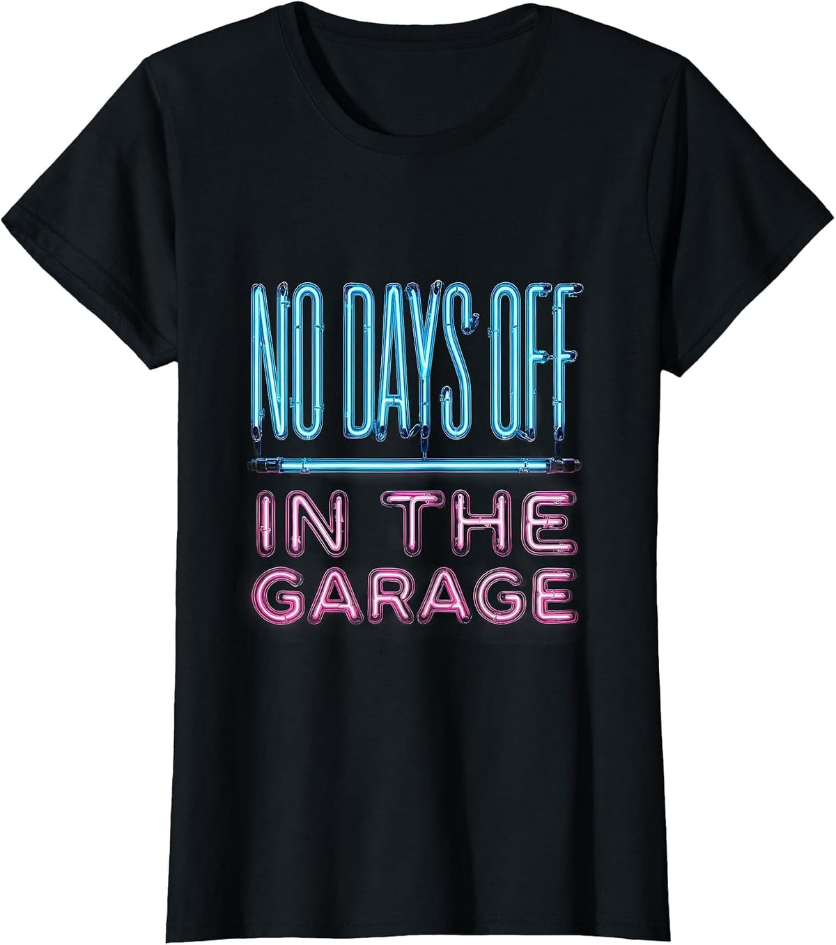 No Days Off In The Garage Mechanic Design T-Shirt - Black