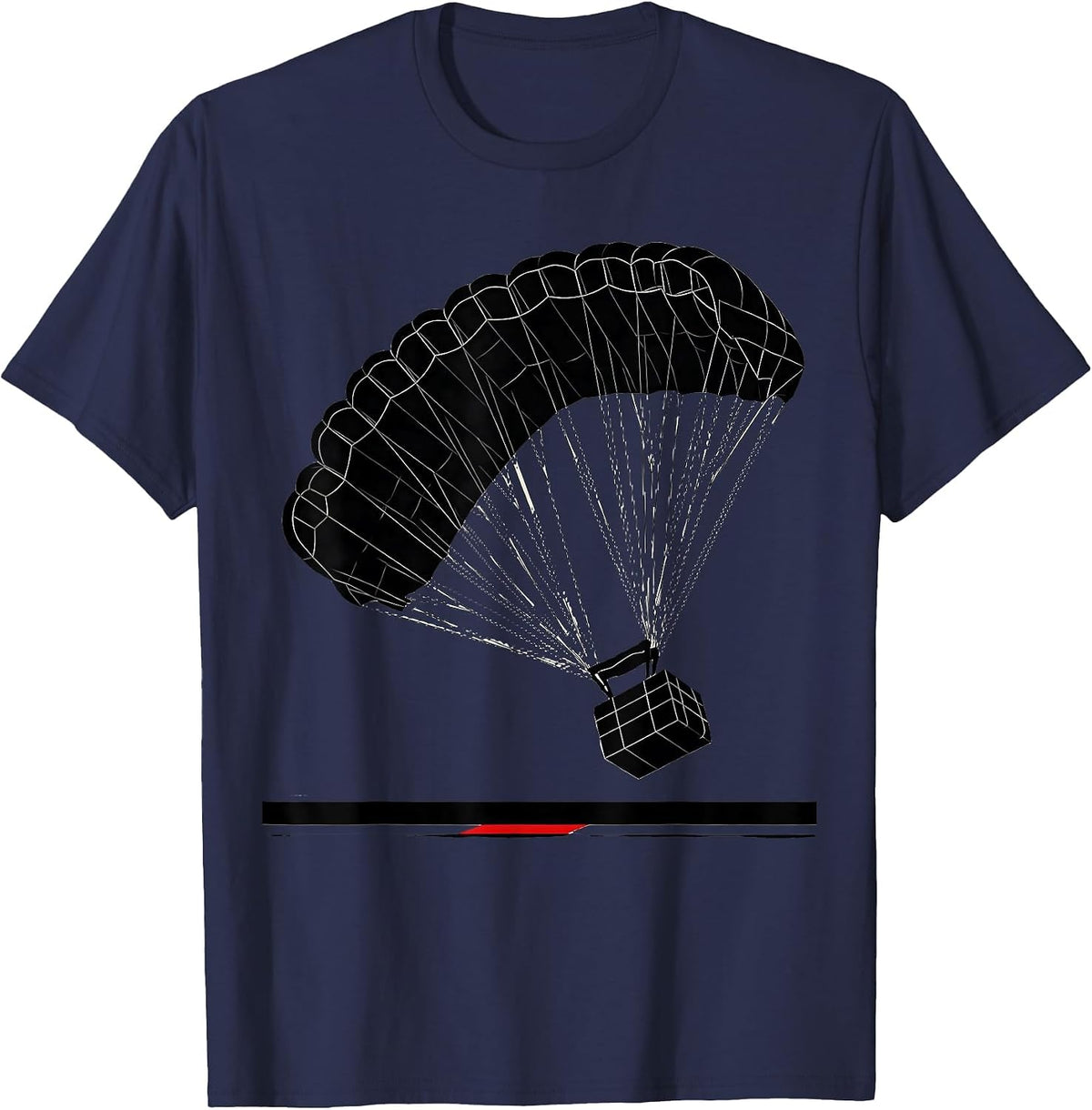 Deployed Dragster Parachute Funny Racing Enthusiast Gift T-Shirt - Navy Blue