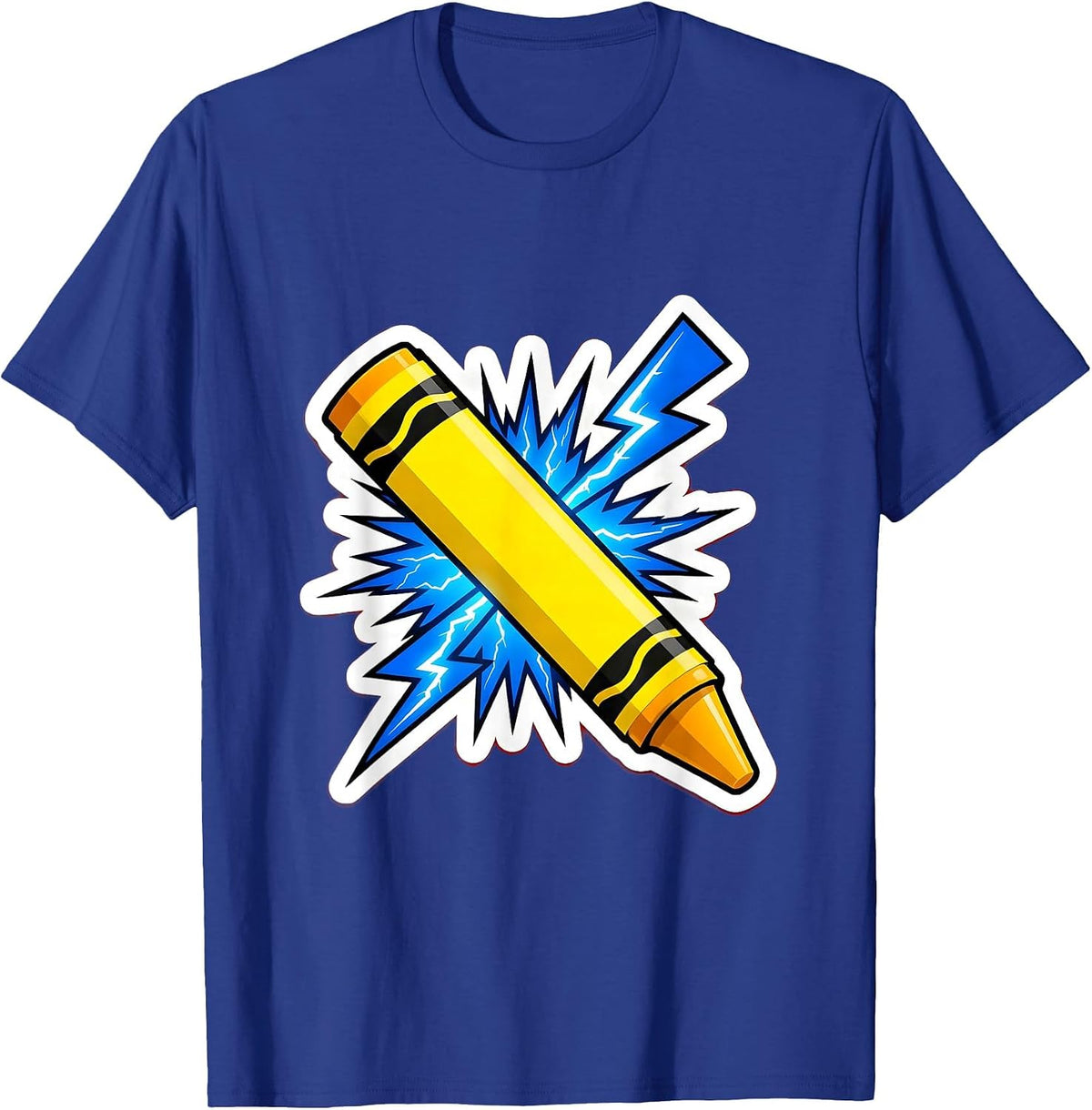 Men's Electric Crayon Lightning Bolt Graphic T-Shirt - Royal Blue