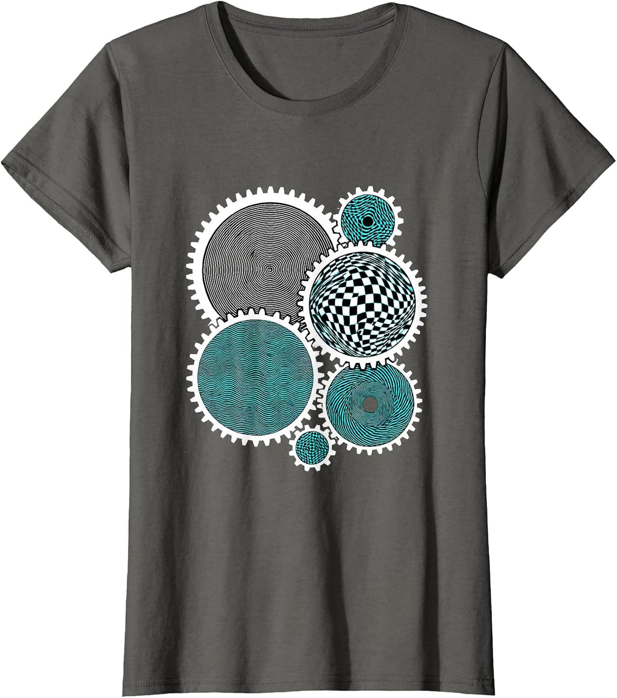 Women's Neurodiversity Interlocking Gears Illustration T-Shirt - Asphalt Grey