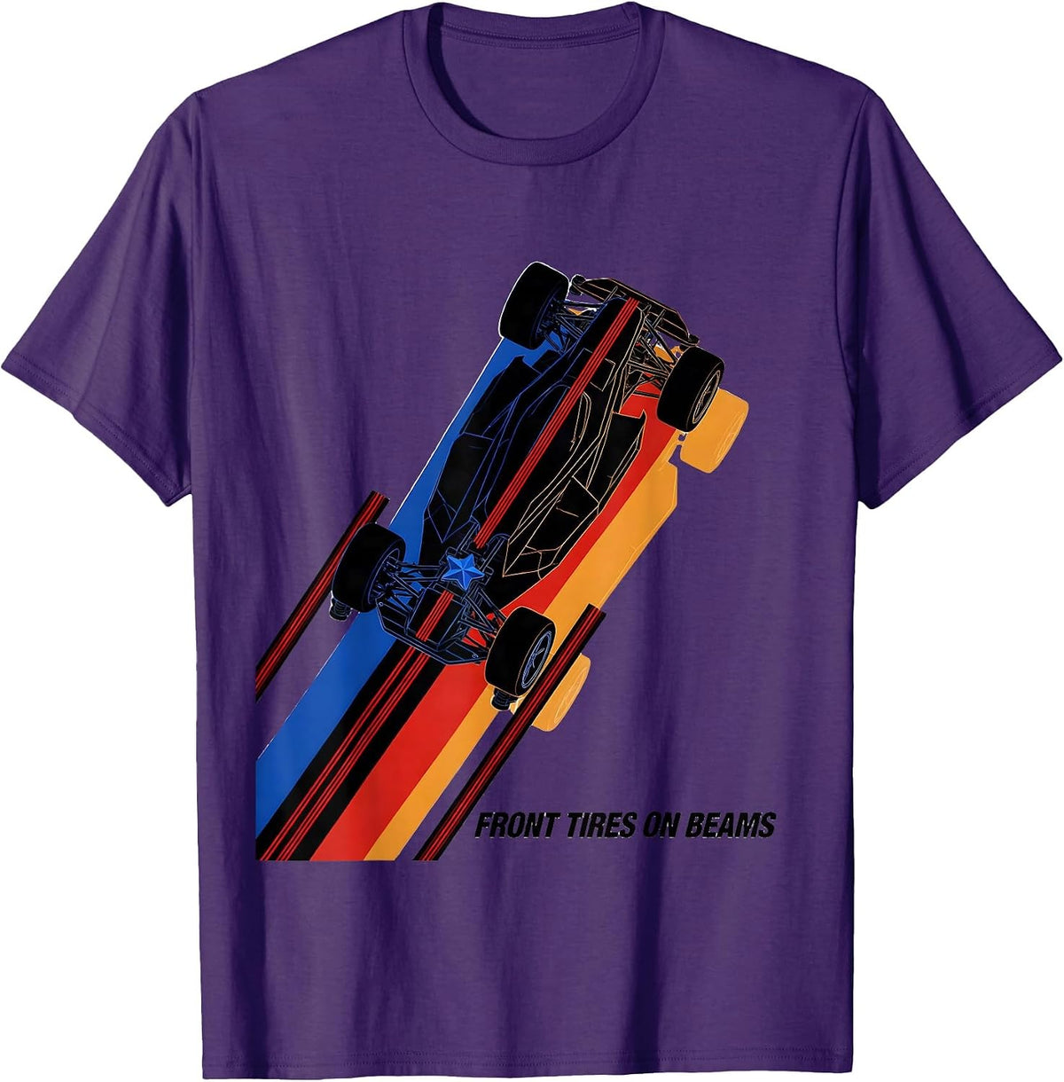 Men's Front Tires On Beams Futurist RC Drag Racing Patriotic T-Shirt - Purple