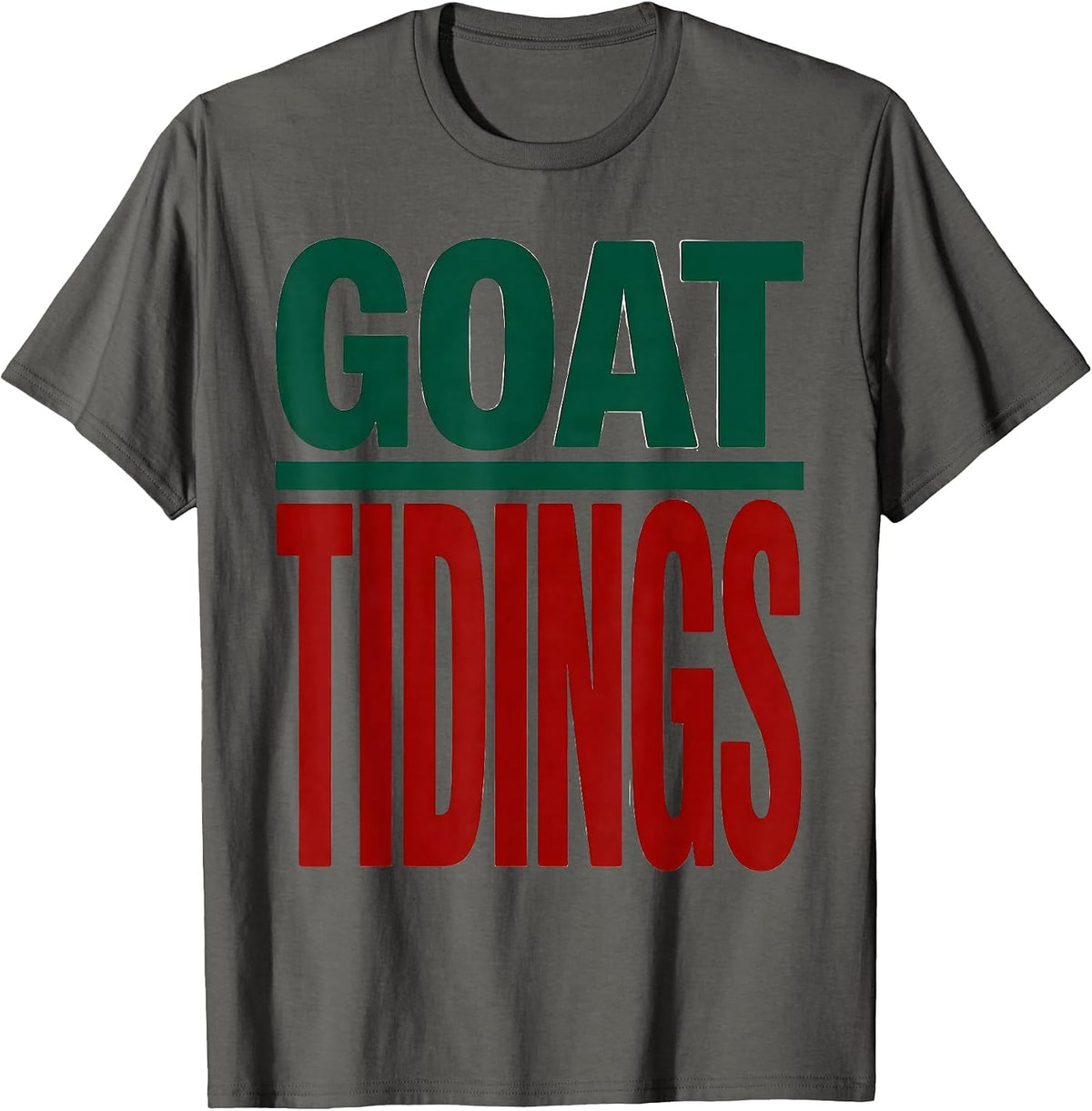 Goat Tidings Funny Animal Christmas Novelty Holiday T-Shirt - Asphalt Grey