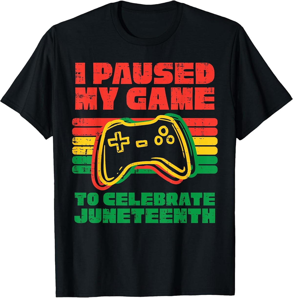 I Paused My Game to Celebrate Juneteenth Black Kids Boys Men T-Shirt - Black