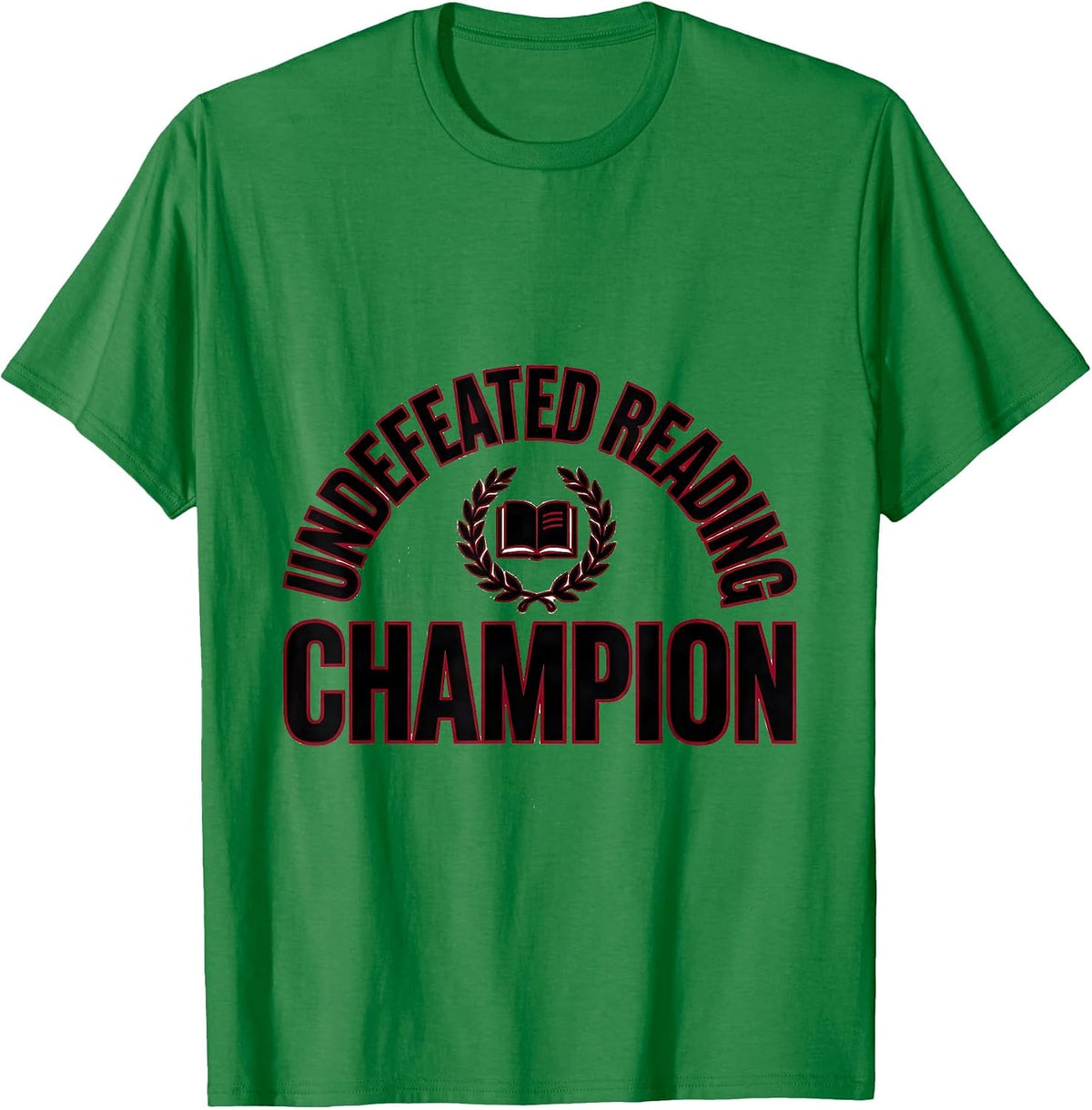 Men's Undefeated Reading Champion Retro Book Lover Literacy Humor T-Shirt - Kelly Green