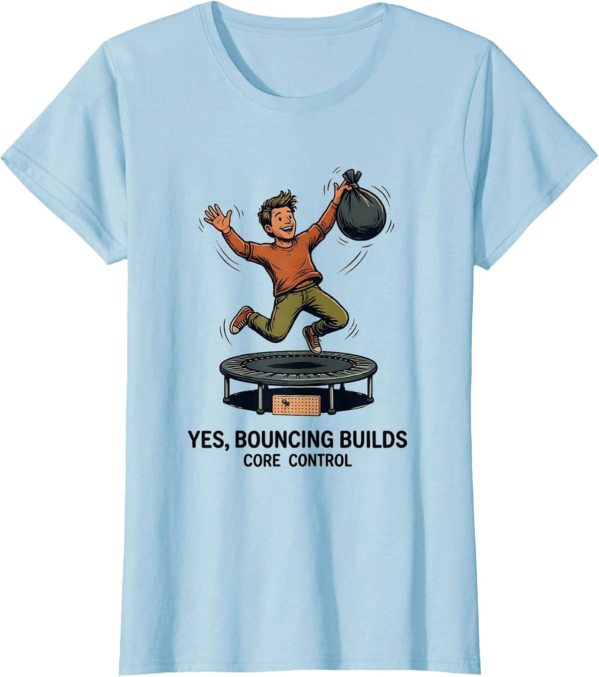 Yes, Bouncing Builds Core Control Retro Occupational Therapy T-Shirt - Baby Blue