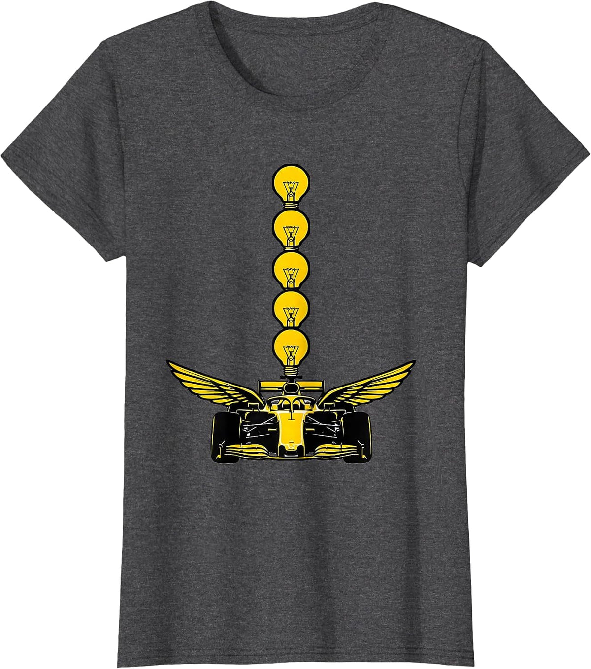 Women's Bulb Column Sprint Car RC Racing Humor T-Shirt - Dark Heather Grey