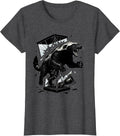 Women's Honey Badger Charge Silhouette Fearless Attitude Humor T-Shirt - Dark Heather Grey
