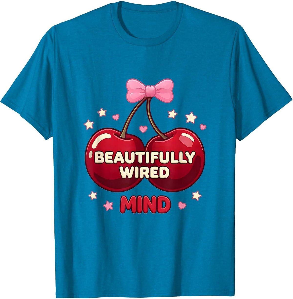 Beautifully Wired Mind Neurodiversity Design T-Shirt - Sapphire Blue