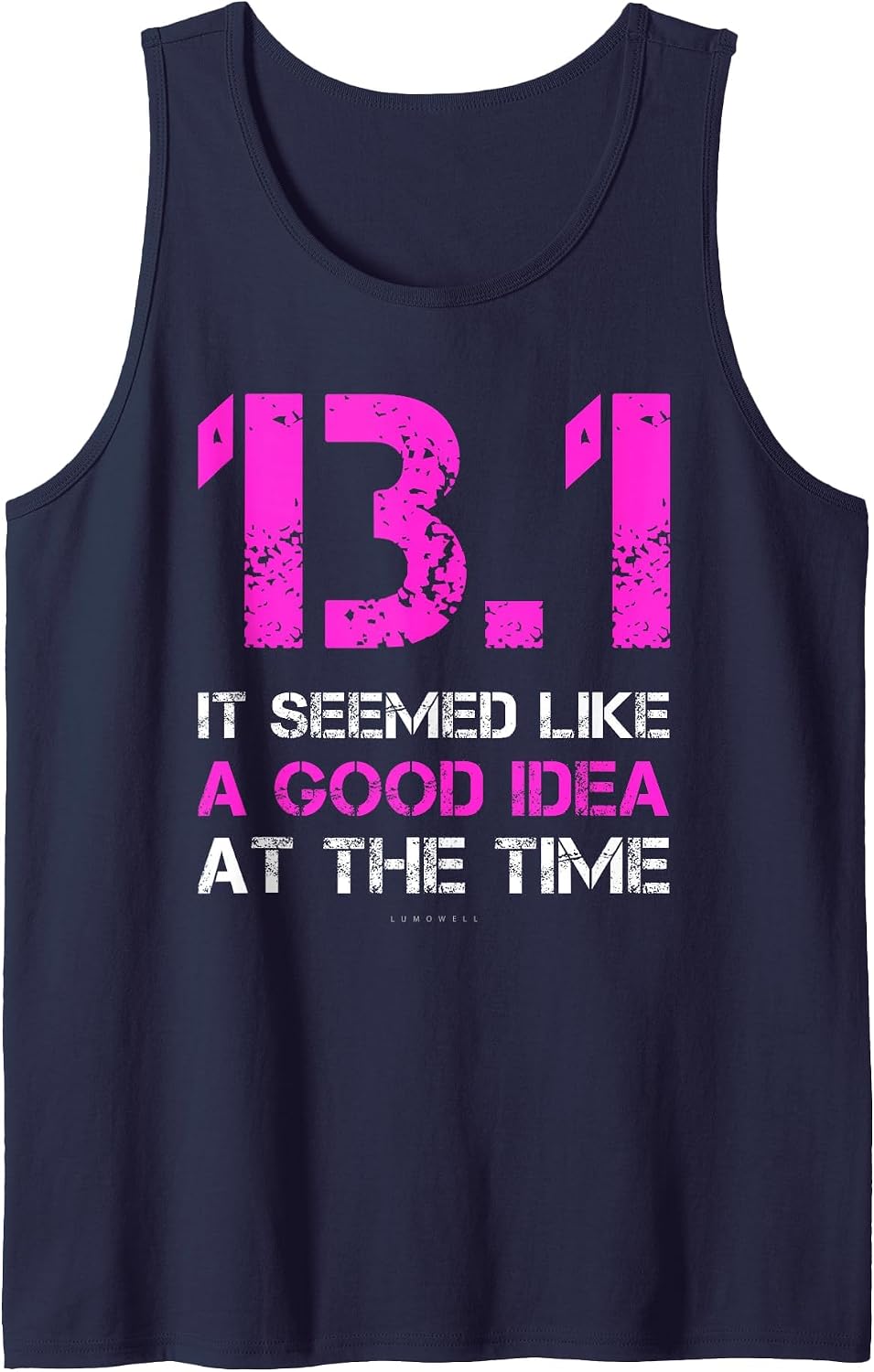 Funny Running Tanks. 13.1 Funny Half Marathon Tank Top Tank Top - Navy Blue