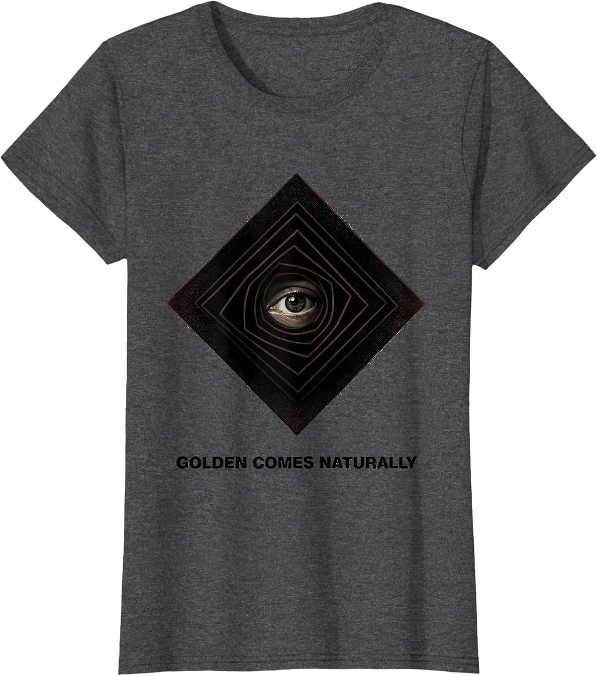 Women's Golden Comes Naturally Blackwork Dotwork Sacred Geometry T-Shirt - Dark Heather Grey