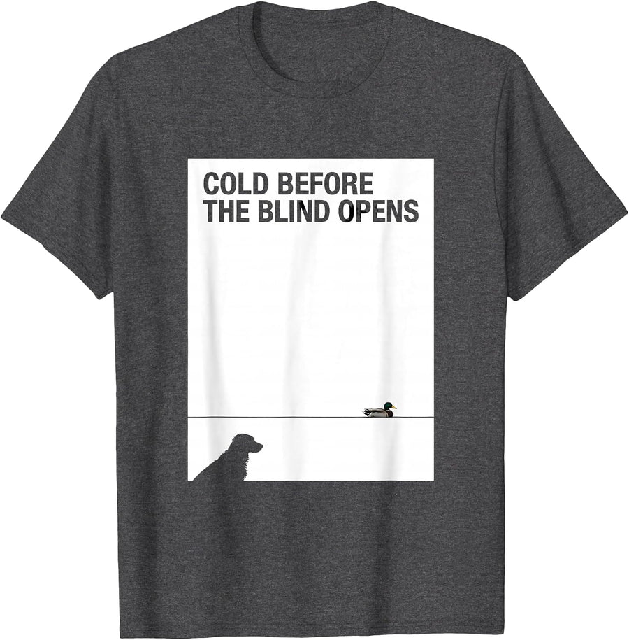 Men's Cold Before The Blind Opens Vintage Labrador Duck Hunting T-Shirt - Dark Heather Grey
