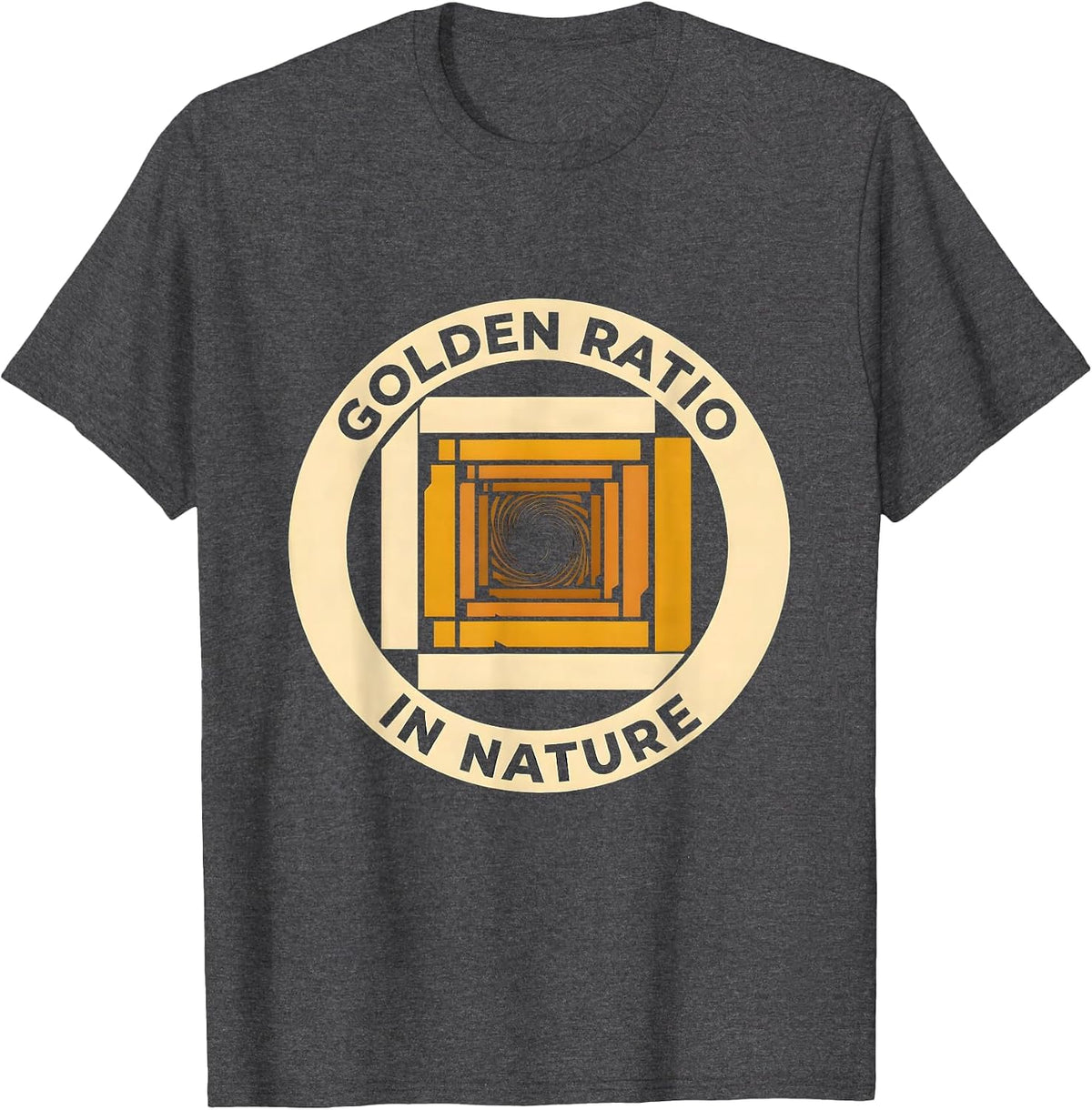Golden Ratio In Nature Math Enthusiast Sacred Geometry T-Shirt - Dark Heather Grey
