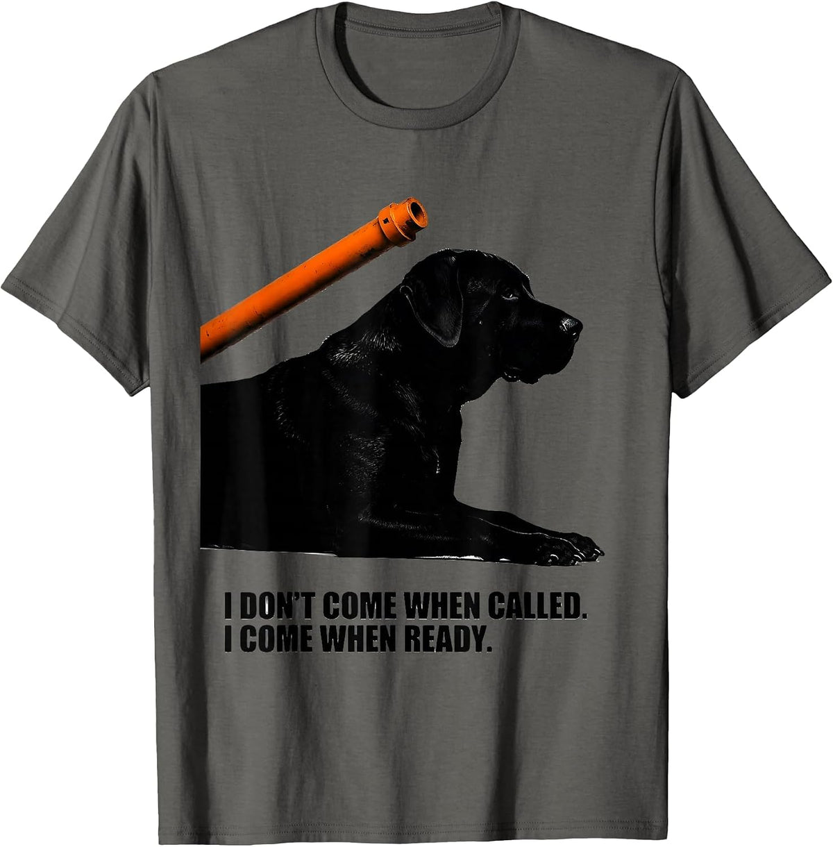 I Don't Come When Called I Come When Ready Funny Basset T-Shirt - Asphalt Grey