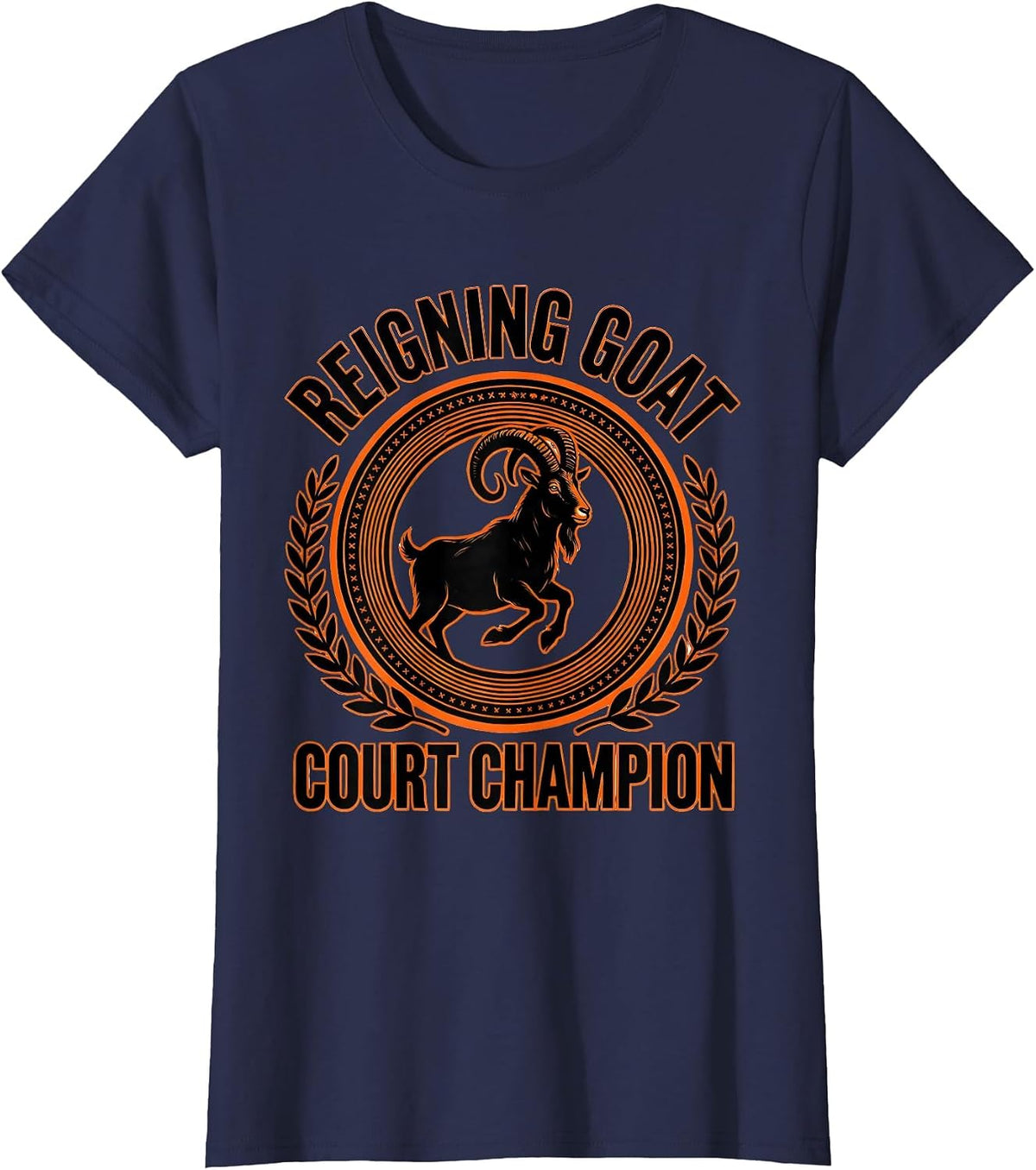 Women's Reigning GOAT Court Champion Funny Goat Lover Gift T-Shirt - Navy Blue