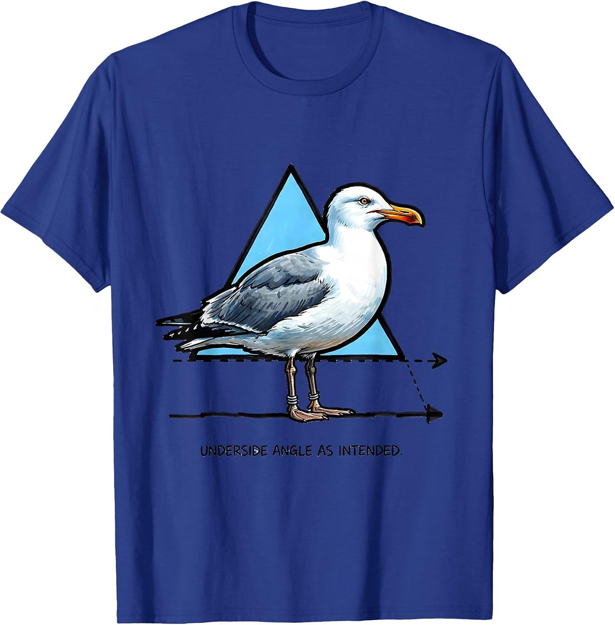 Underside Angle As Intended Funny Bird Pun Math Teacher T-Shirt - Royal Blue